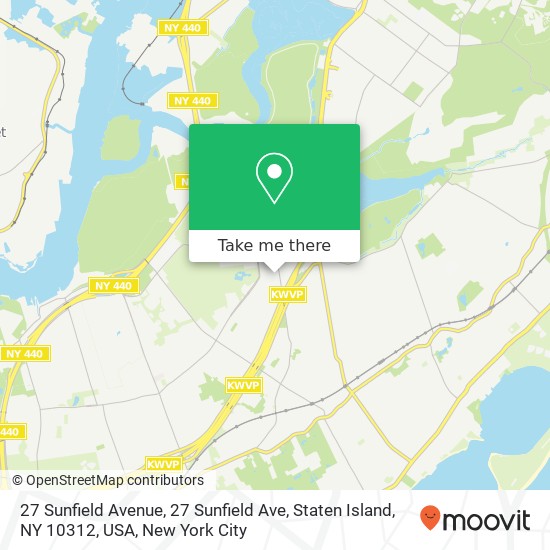 Mapa de 27 Sunfield Avenue, 27 Sunfield Ave, Staten Island, NY 10312, USA