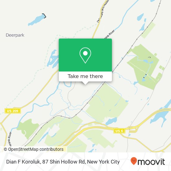 Mapa de Dian F Koroluk, 87 Shin Hollow Rd