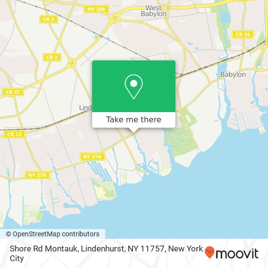 Mapa de Shore Rd Montauk, Lindenhurst, NY 11757