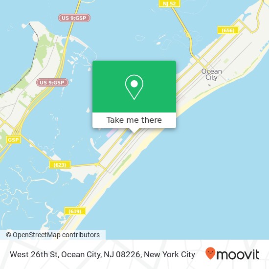 Mapa de West 26th St, Ocean City, NJ 08226