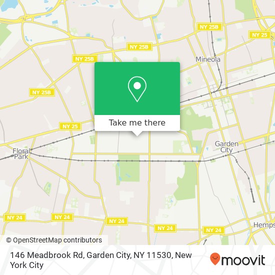 Mapa de 146 Meadbrook Rd, Garden City, NY 11530