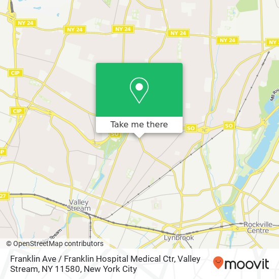 Mapa de Franklin Ave / Franklin Hospital Medical Ctr, Valley Stream, NY 11580