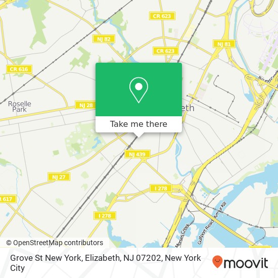 Grove St New York, Elizabeth, NJ 07202 map