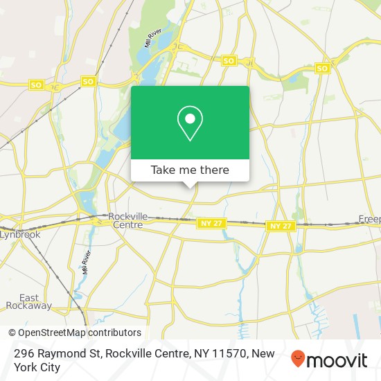 Mapa de 296 Raymond St, Rockville Centre, NY 11570