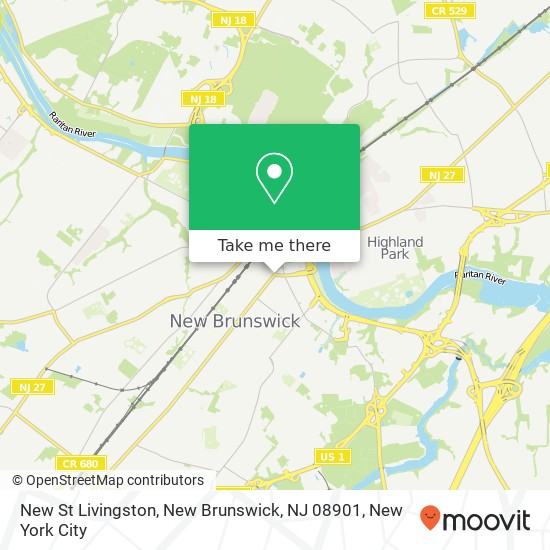 Mapa de New St Livingston, New Brunswick, NJ 08901