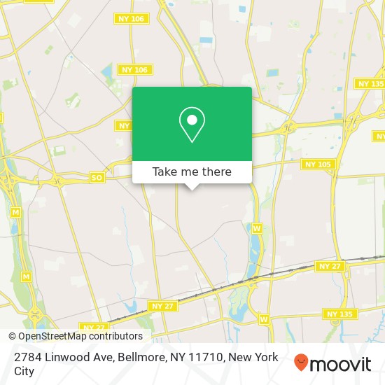 Mapa de 2784 Linwood Ave, Bellmore, NY 11710
