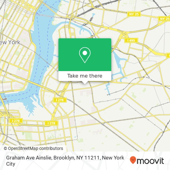 Mapa de Graham Ave Ainslie, Brooklyn, NY 11211