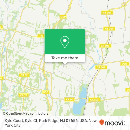 Mapa de Kyle Court, Kyle Ct, Park Ridge, NJ 07656, USA