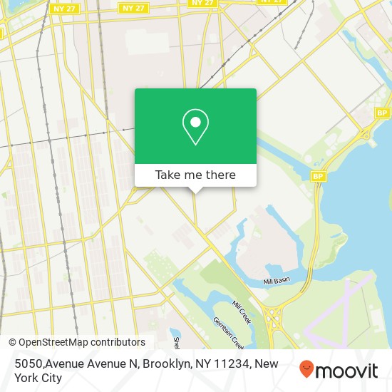 Mapa de 5050,Avenue Avenue N, Brooklyn, NY 11234