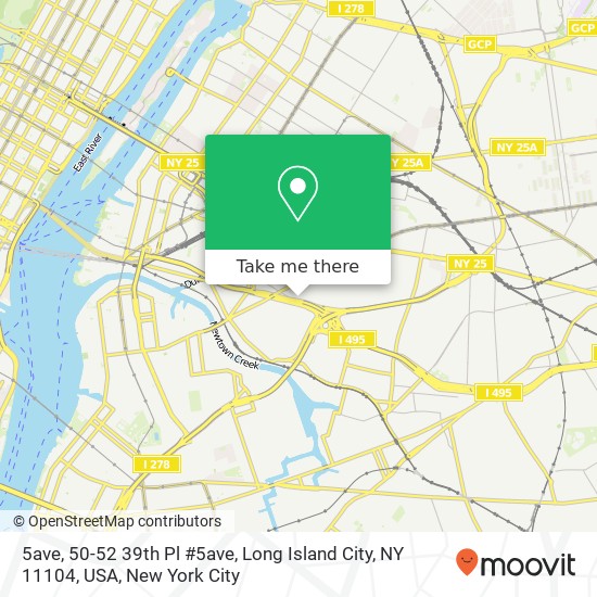 Mapa de 5ave, 50-52 39th Pl #5ave, Long Island City, NY 11104, USA