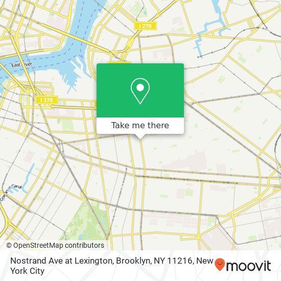 Mapa de Nostrand Ave at Lexington, Brooklyn, NY 11216