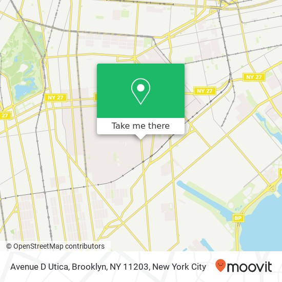 Mapa de Avenue D Utica, Brooklyn, NY 11203