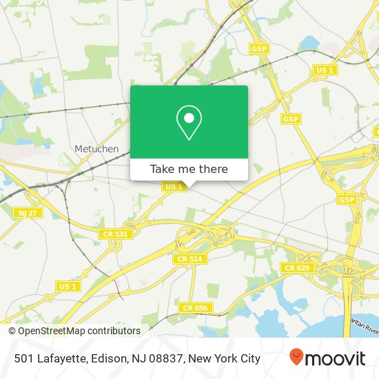 Mapa de 501 Lafayette, Edison, NJ 08837