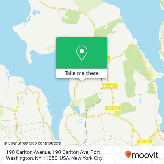Mapa de 190 Carlton Avenue, 190 Carlton Ave, Port Washington, NY 11050, USA