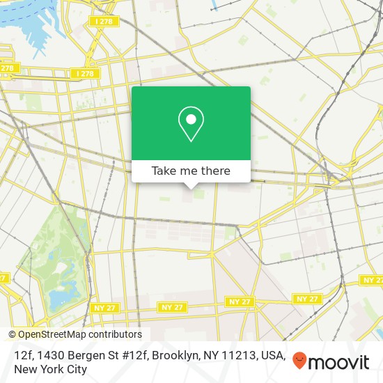 12f, 1430 Bergen St #12f, Brooklyn, NY 11213, USA map