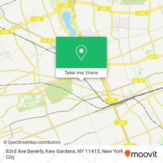 Mapa de 83rd Ave Beverly, Kew Gardens, NY 11415