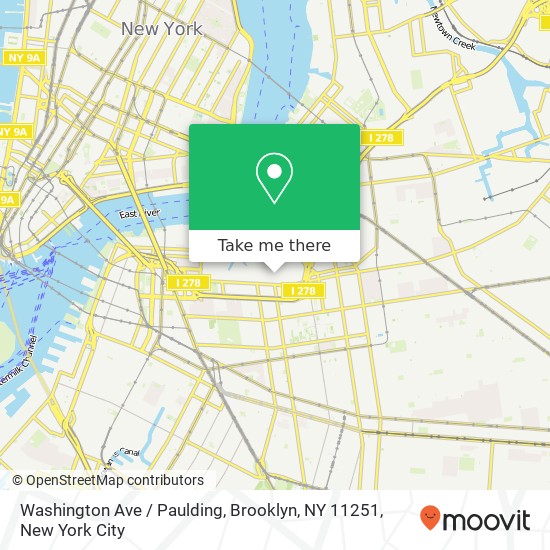 Mapa de Washington Ave / Paulding, Brooklyn, NY 11251