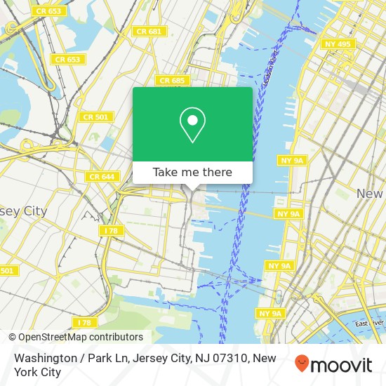 Washington / Park Ln, Jersey City, NJ 07310 map