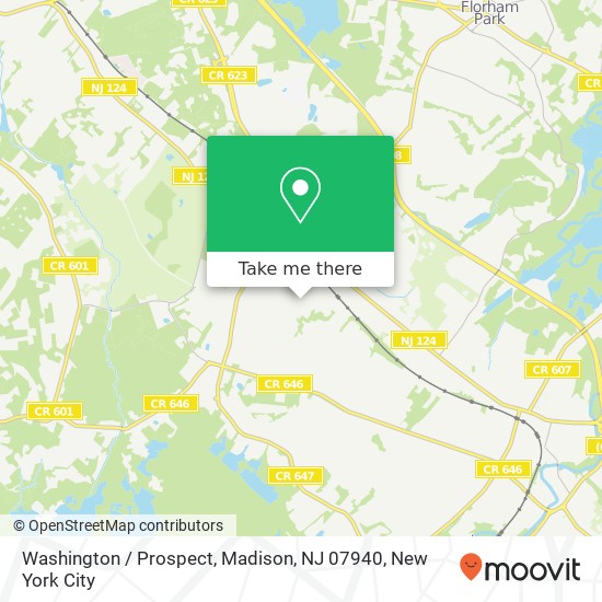 Mapa de Washington / Prospect, Madison, NJ 07940