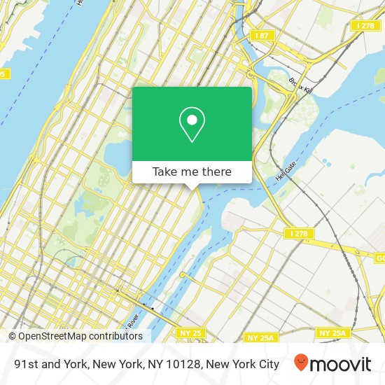 91st and York, New York, NY 10128 map