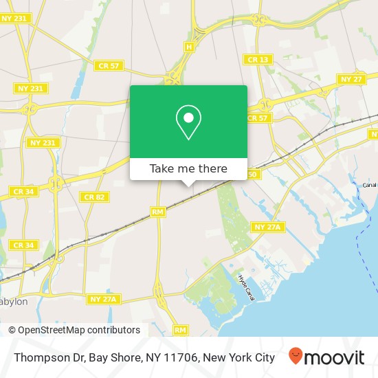 Thompson Dr, Bay Shore, NY 11706 map
