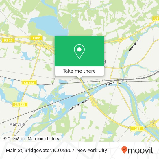 Mapa de Main St, Bridgewater, NJ 08807