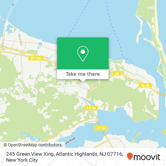 Mapa de 245 Green View Xing, Atlantic Highlands, NJ 07716