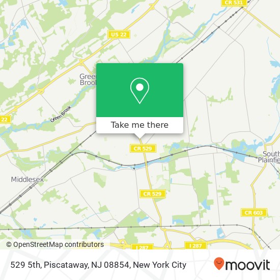Mapa de 529 5th, Piscataway, NJ 08854