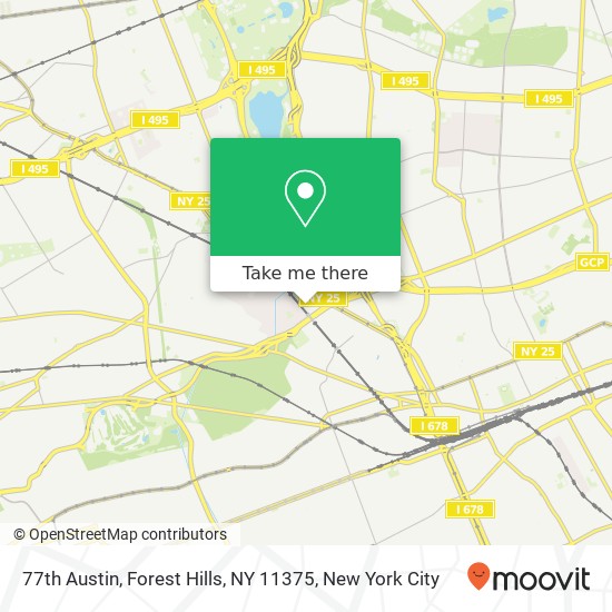 Mapa de 77th Austin, Forest Hills, NY 11375