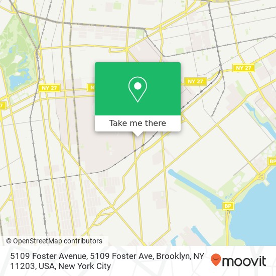 Mapa de 5109 Foster Avenue, 5109 Foster Ave, Brooklyn, NY 11203, USA