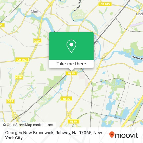 Mapa de Georges New Brunswick, Rahway, NJ 07065