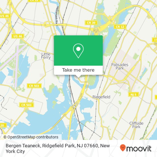 Mapa de Bergen Teaneck, Ridgefield Park, NJ 07660