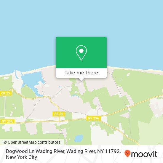 Mapa de Dogwood Ln Wading River, Wading River, NY 11792
