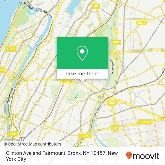 Mapa de Clinton Ave and Fairmount, Bronx, NY 10457