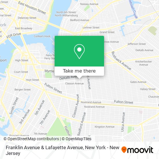 Franklin Avenue & Lafayette Avenue map