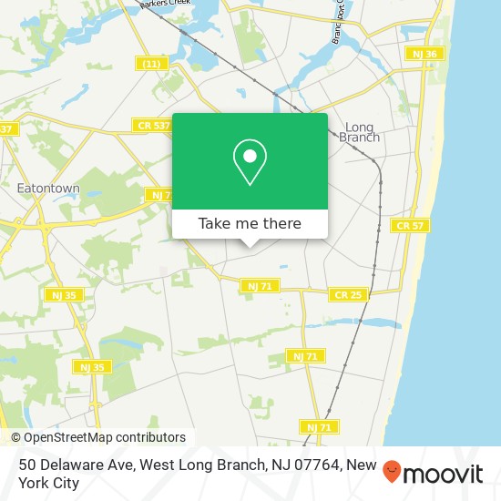 Mapa de 50 Delaware Ave, West Long Branch, NJ 07764