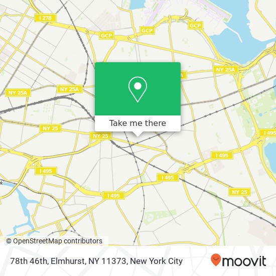 Mapa de 78th 46th, Elmhurst, NY 11373