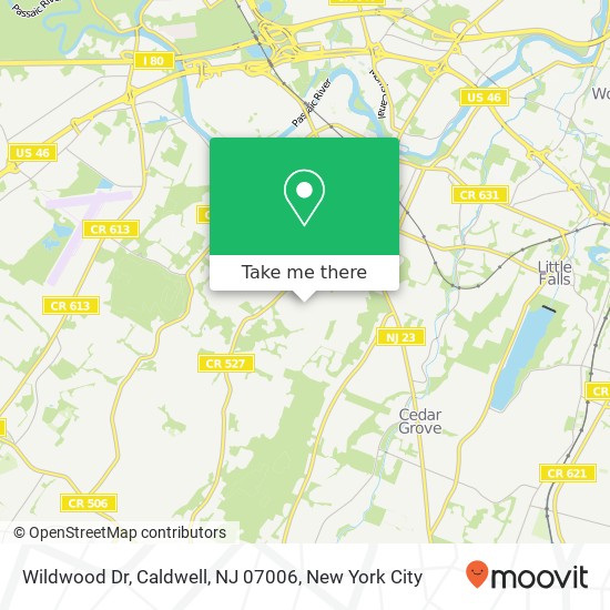 Wildwood Dr, Caldwell, NJ 07006 map