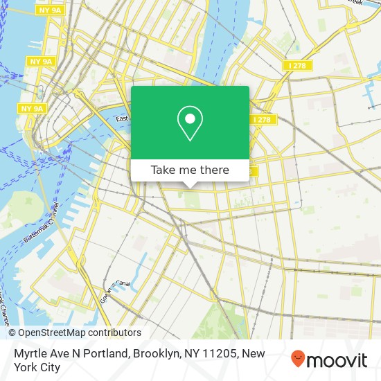 Mapa de Myrtle Ave N Portland, Brooklyn, NY 11205