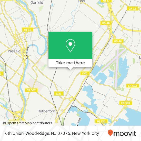 Mapa de 6th Union, Wood-Ridge, NJ 07075