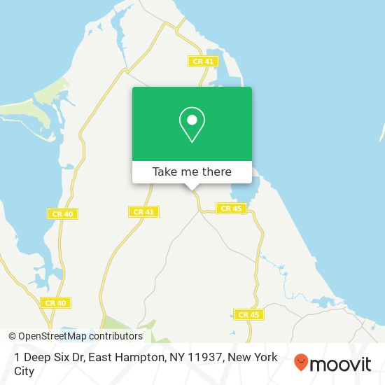 Mapa de 1 Deep Six Dr, East Hampton, NY 11937