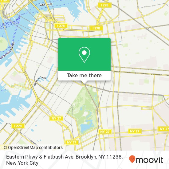 Mapa de Eastern Pkwy & Flatbush Ave, Brooklyn, NY 11238