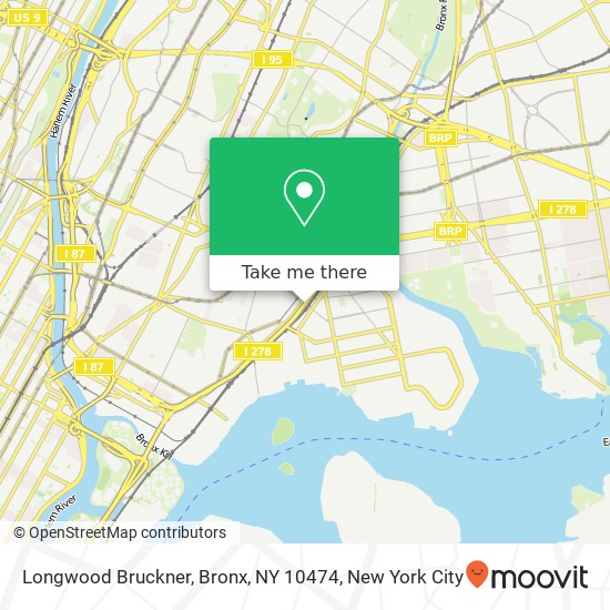 Mapa de Longwood Bruckner, Bronx, NY 10474