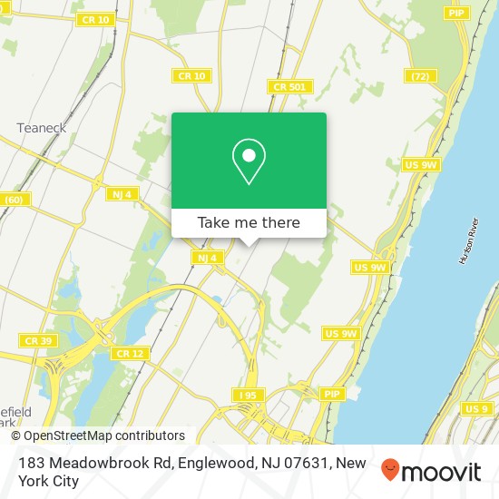 Mapa de 183 Meadowbrook Rd, Englewood, NJ 07631