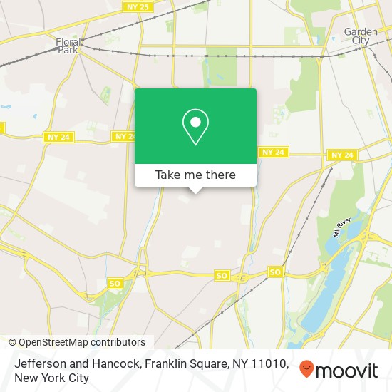 Mapa de Jefferson and Hancock, Franklin Square, NY 11010