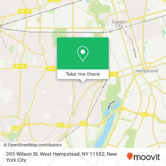 Mapa de 395 Wilson St, West Hempstead, NY 11552