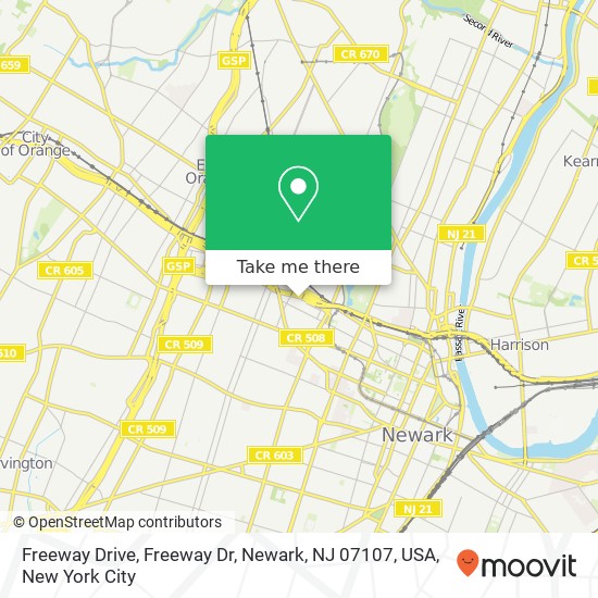 Freeway Drive, Freeway Dr, Newark, NJ 07107, USA map