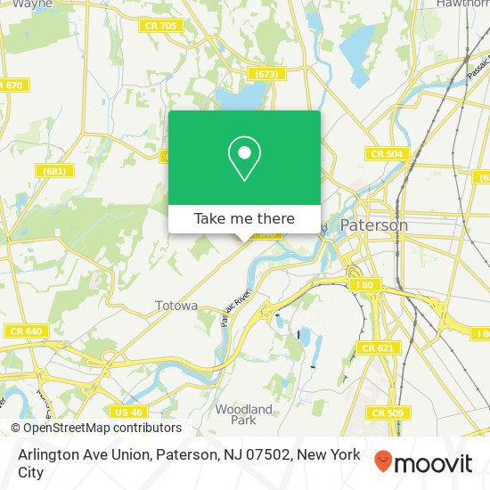 Mapa de Arlington Ave Union, Paterson, NJ 07502