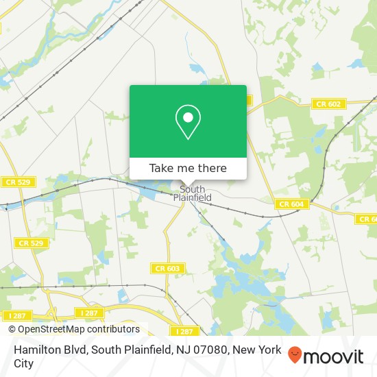 Mapa de Hamilton Blvd, South Plainfield, NJ 07080