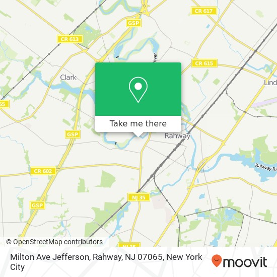 Mapa de Milton Ave Jefferson, Rahway, NJ 07065